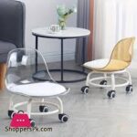 Rotatable Transparent Chair with Wheels – 360° Swivel Acrylic Office Chair - Image 5