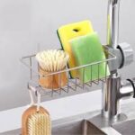 Stainless Steel Sink Faucet Sponge Caddy – Kitchen Organizer & Draining Holder - Image 6