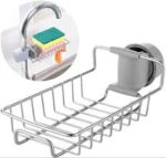 Stainless Steel Sink Faucet Sponge Caddy – Kitchen Organizer & Draining Holder - Image 4