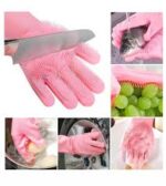 Magic Silicone Washing Gloves – Heat-Resistant Cleaning Gloves with Scrub Bristles - Image 2
