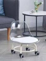 Rotatable Transparent Chair with Wheels – 360° Swivel Acrylic Office Chair - Image 6