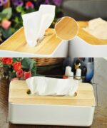 Wooden Tissue Box Cover – Handcrafted Rectangular Facial Tissue Holder - Image 4