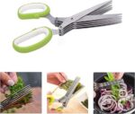 5-Layer Herb Scissors – Multifunctional Stainless Steel Vegetable Cutter for Kitchen - Image 4