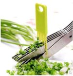 5-Layer Herb Scissors – Multifunctional Stainless Steel Vegetable Cutter for Kitchen - Image 3