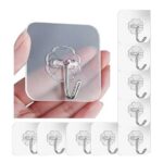 Pack of 10 Adhesive Single Hooks – Heavy Duty Transparent Wall Hooks for Home & Kitchen - Image 4